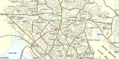 نقشہ کے کنگسٹن جمیکا محلوں